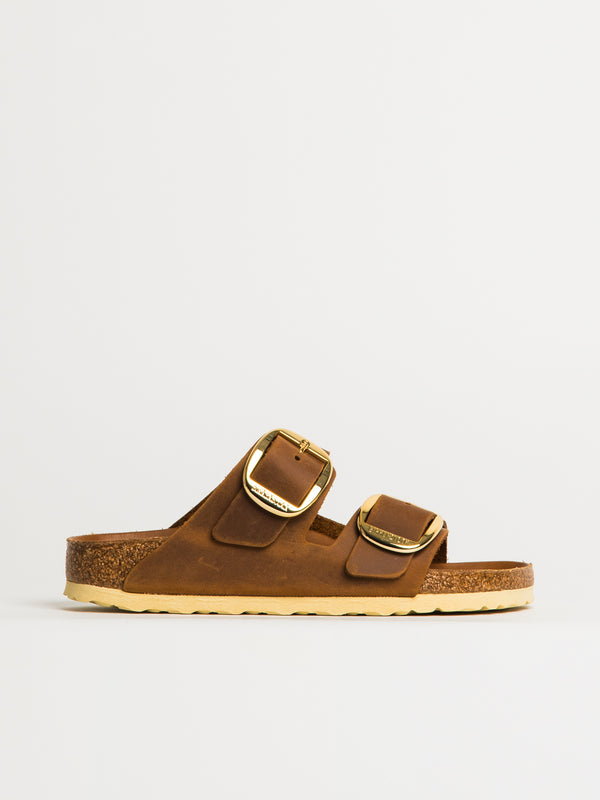 BIRKENSTOCK WOMENS BIRKENSTOCK ARIZONA BIG BUCKLE OILED LEATHER SANDALS - MEDIUM/NARROW - COGNAC - Blackwell Supply Co.