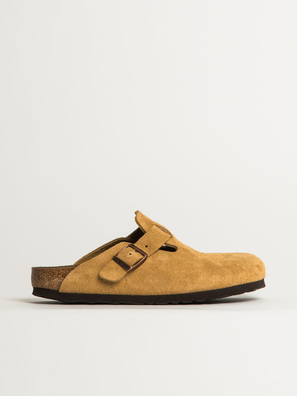 BIRKENSTOCK WOMENS BIRKENSTOCK BOSTON SUEDE CLOG - MEDIUM/NARROW - LATTE CREAM - Blackwell Supply Co.